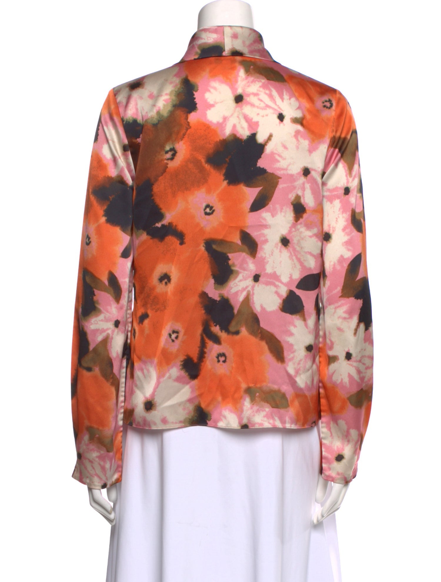 Tanya Taylor Printed V-Neck Button-Up Top